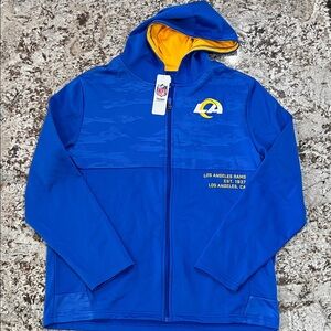 Los Angeles Rams Men’s Full-Zip Jacket Blue / Yellow | NFL Team Apparel NWT